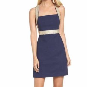 Lilly Pulitzer Navy and Gold Dress